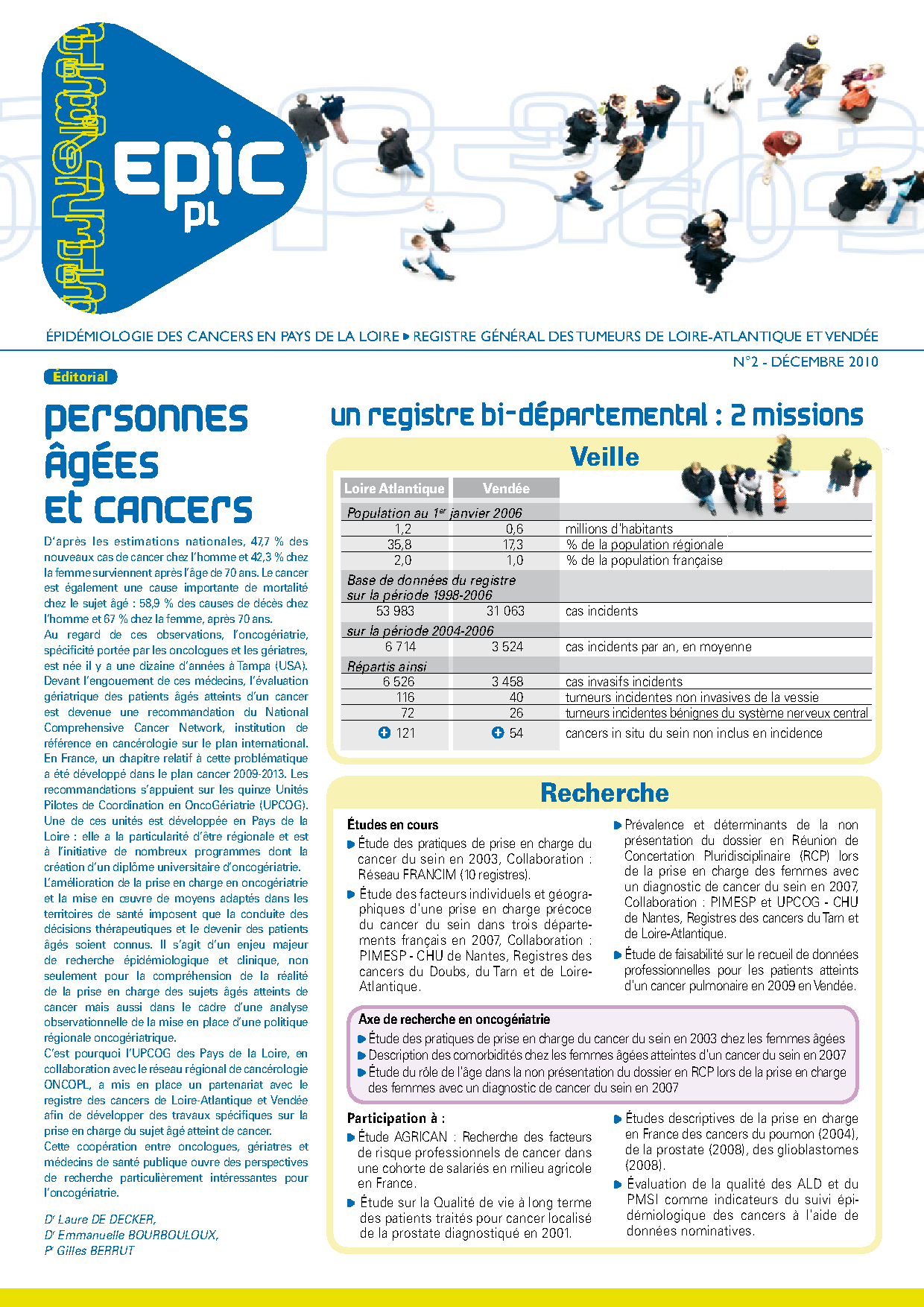 Registre des cancers Bulletin d'information n°2, Décembre 2010