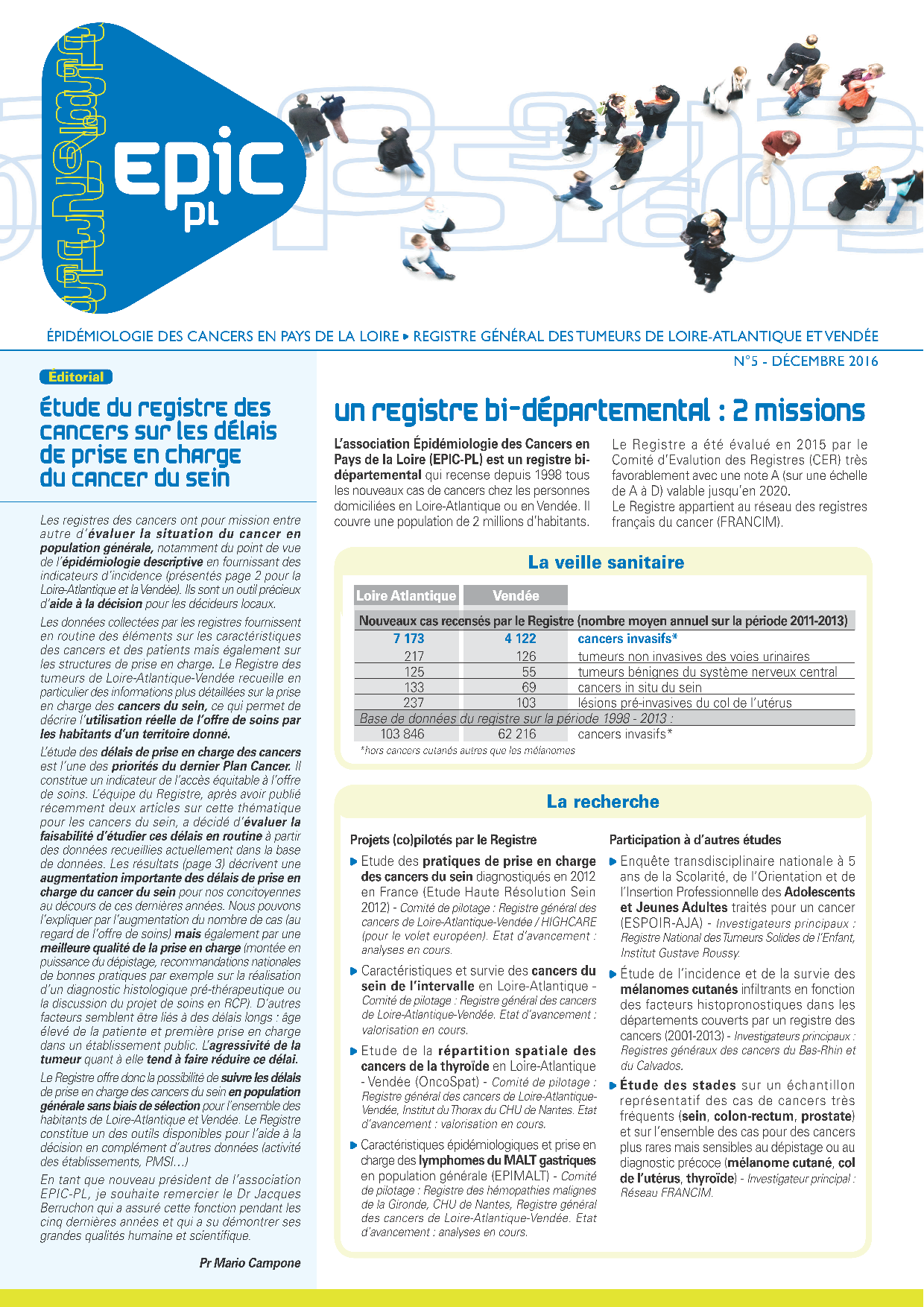 Registre des cancers Bulletin d'information n°5, Décembre 2016